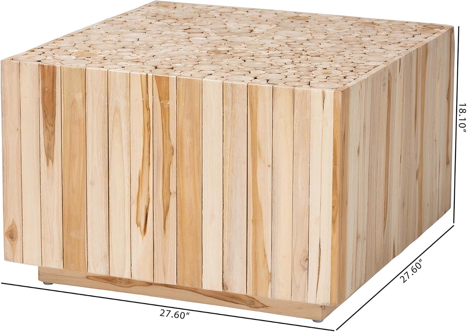 bali & pari Augusta Natural Teak Wood Coffee Table