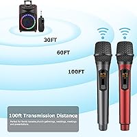 Vista 6 de Aveek Wireless Microphone for Karaoke, 2.4GHz Rechargeable Karaoke Microphone(Work 10hs), for Speaker, Karaoke Machine,Church, Speech, Wedding, gris