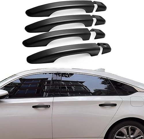 Cubierta para manija de puerta de automóvil compatible con Honda Accord 2018, 2019, 2020, 2021 y 2022, accesorios negros (sin agujeros de entrada