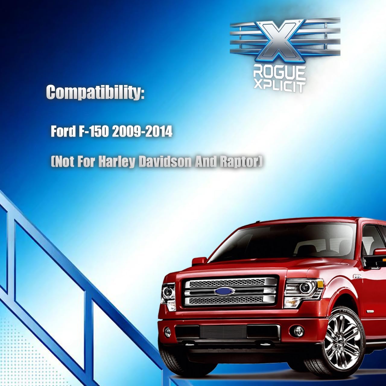 Billet Front Bumper Lower Grille Insert for 2009-2014 Ford F-150 Pickup (Compatible with 2010 2011 2012 2013 Models) Black Aluminum Horizontal Grill