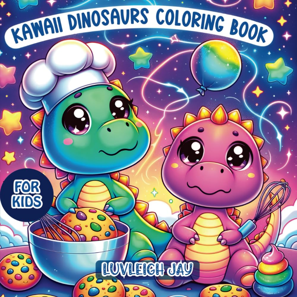 Kawaii Dinosaurs Coloring Book for kids: 50 Fun and Easy Dino-Themed drawings for Toddlers and Preschoolers (Kawaii Coloring books)