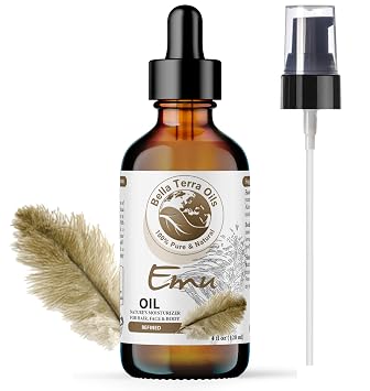 Bella Terra Oils - Emu Oil 4oz - The Ultimate Australian Emu Elixir, Packed with Essential Fatty Acids and Vitamins, Timeless Beautys Secret Ingredient