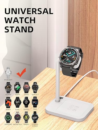 Miniatura 7 de Base de carga universal para reloj inteligente para AppleGoogleHuaweiGarminPixelDieselFossilFitbitSkagenMichaelSamsung Galaxy Watch Soporte de