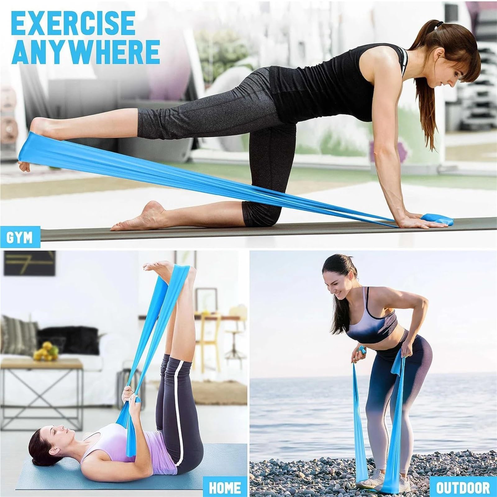 Fasce elastiche for esercizi di resistenza, yoga e pilates, for forza a casa per Allenamento