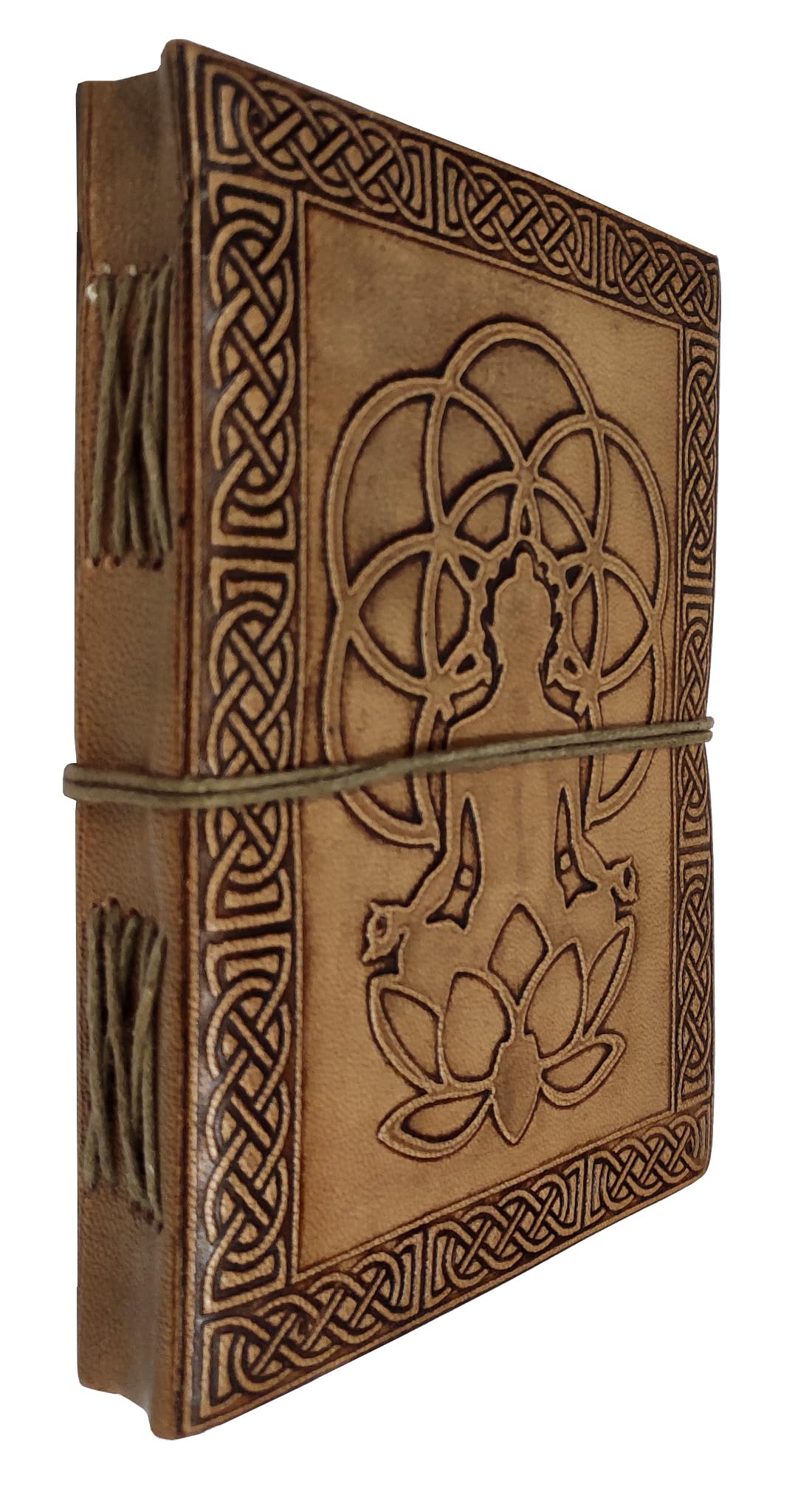 Purpledip Leather Journal 'The Yogi': Handmade Paper Diary for Corporate Gift or Personal Memoir (11739), Brown, Standrad - Image 3
