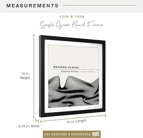 Miniatura 3 de MCS Marco de álbum de grabación, negro, 15 x 15 pulgadas
