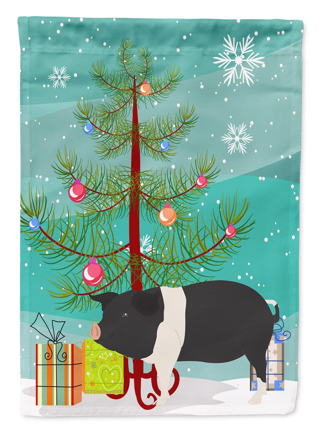 Hampshire Pig Christmas Flag Caroline's Treasures pour embellir votre jardin en hiver