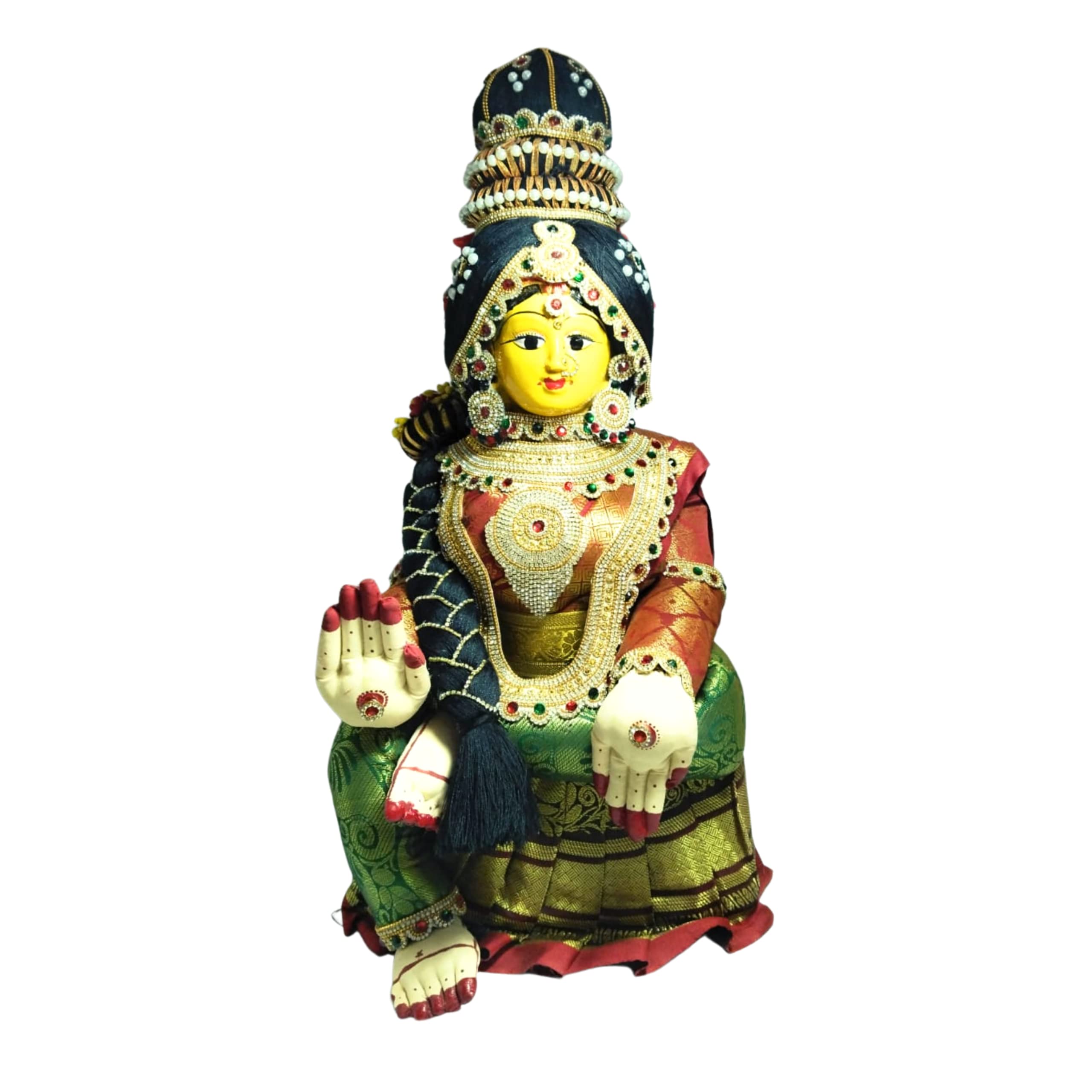 Epoojacart - Full Decorated Ammavari Body with Face - Amman Idol for Pooja - Fabric Ammavari Idol - Amman Doll with Face (18 inches)-picture-34
