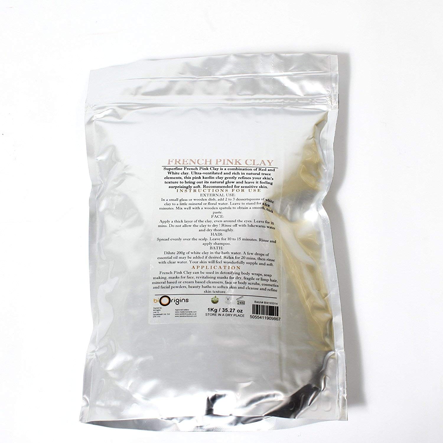 Moments mystiques | Argile Naturelle Française Rose Ultra Ventilée 1Kg - Pure & Naturelle Vegan Sans OGM