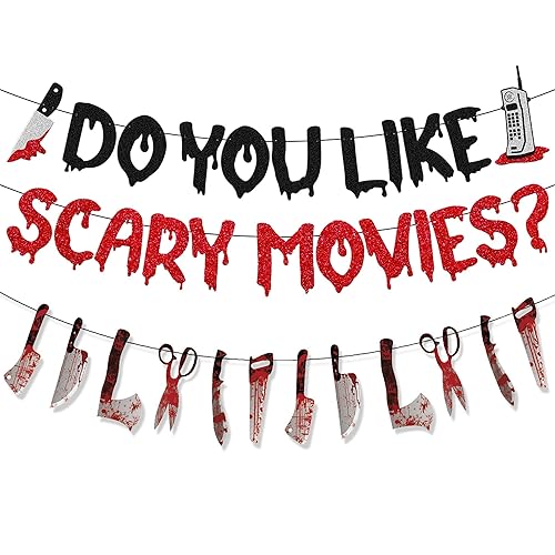 Halloween Birthday Party Decorations Glitter Happy Birthday Banner Horror Movie
