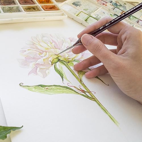 Miniatura 6 de XDT#729 - Juego de 6 pinceles con mango triangular #00000#000#0#2#4#6, pintura de detalles finos, modelos a escala, aceite acrílico para acuarelas