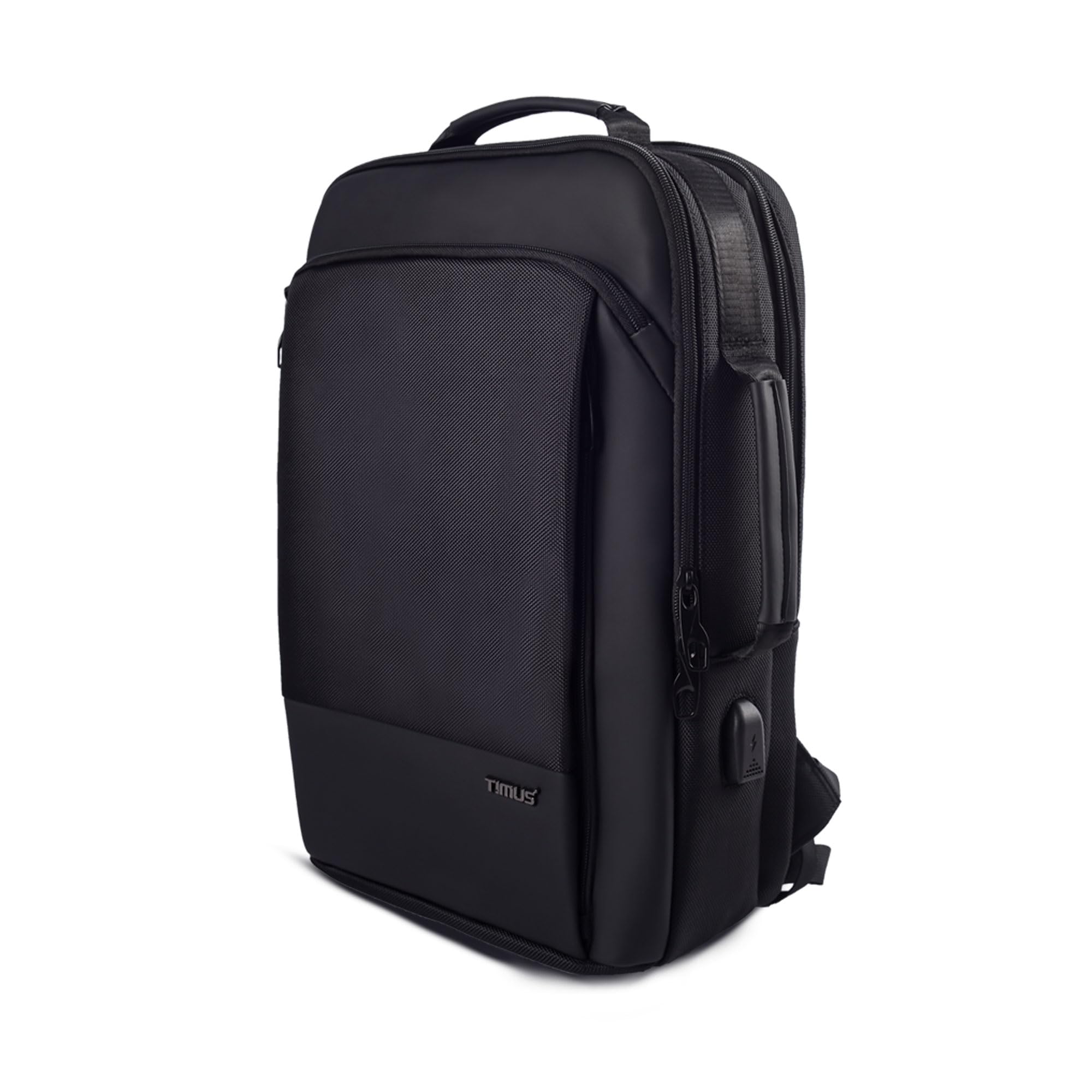 timus Paris Black Professional Laptop Bag for Men & Women 23 L with 15.6 Inch Laptop Compartment | Water resistant with USB Port Anti-Theft Backpack| Premium Polyester Fabric-picture-9