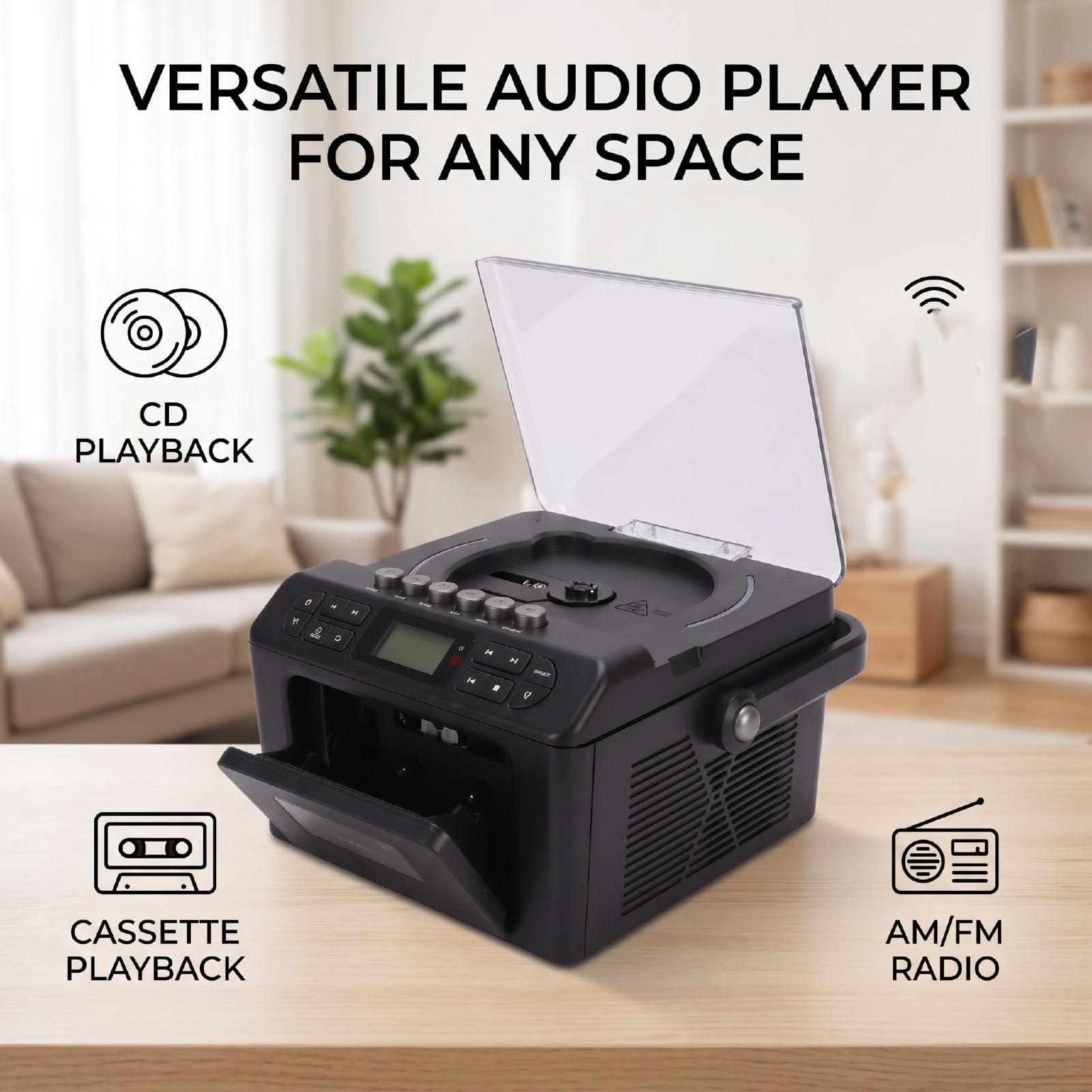 Odtwarzacz CD i Kaset, Bluetooth 5.3 i Minutnik Snu