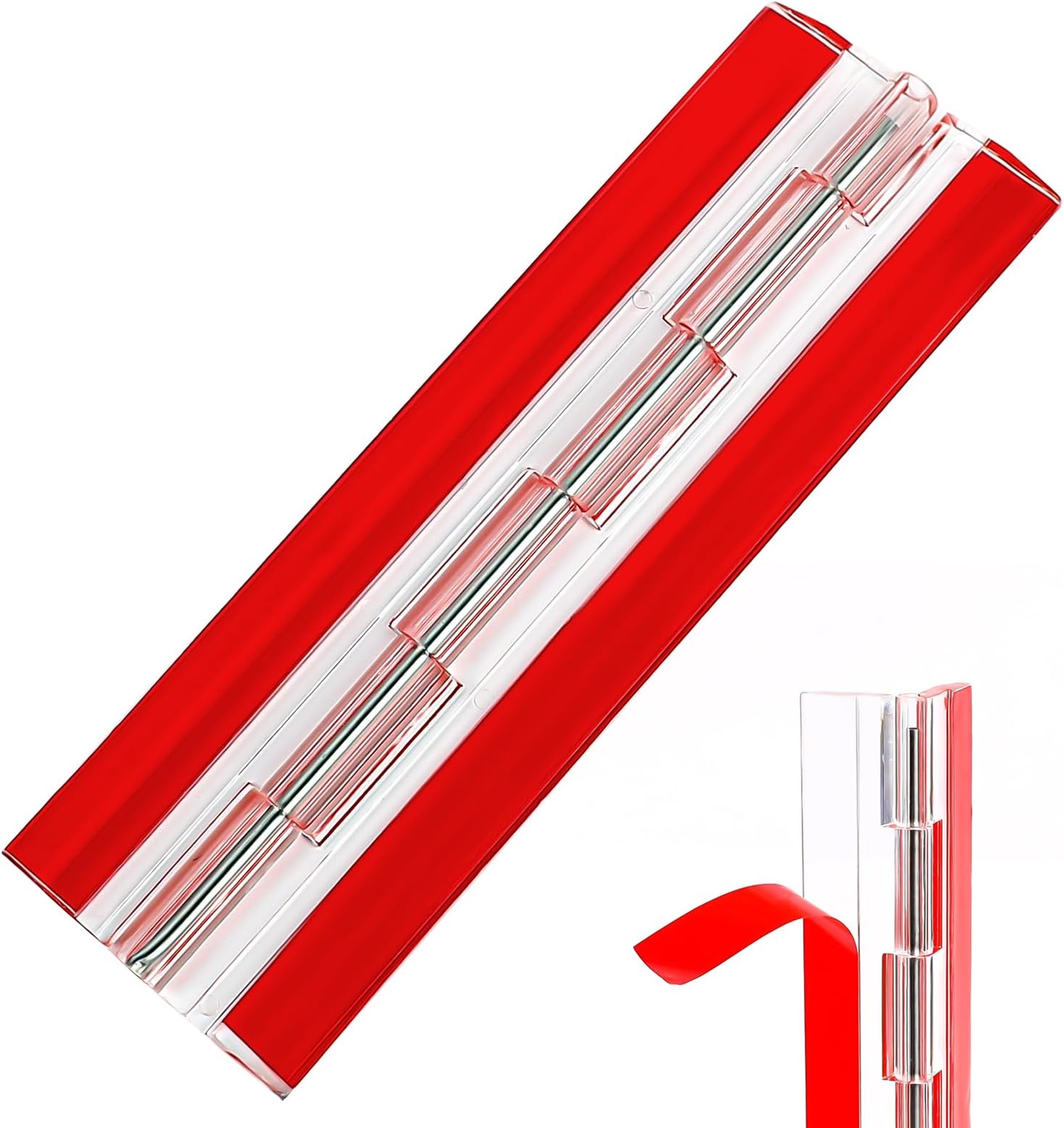 2 Pcs Acrylic Hinge Clear Small Plastic Hinges Continuous Piano Hinge