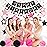 meowtastic Birthday Decorations, Happy Birthday Banner with Honeycomb Ball, Stars Hanging Swirl Streamer, Circle Dots Garland, Happy Birthday Party Decorations for Women Men Boys Girls (Black & Pink)