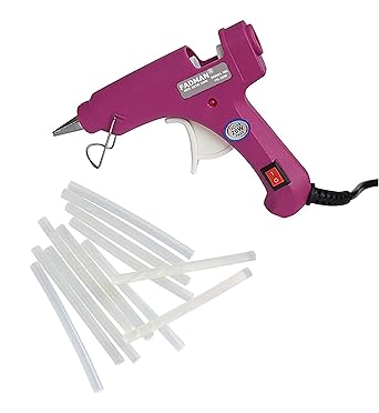 Fadman Electric 20W Magenta Mini Hot Melt Glue Gun With 12 Pcs Hot Melt Glue Stick Standard Temperature Corded Glue Gun (7 mm)