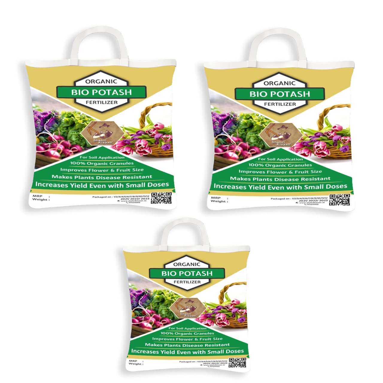 Shehri Kisaan® Bio Organic Potash | Essential Fertilizer for Gardening - 15 Kg | Granular Potash Fertiliser for Vegetables, Fruits, Garden Flowers, Agriculture Crops, Indoor & Outdoor Home Plants