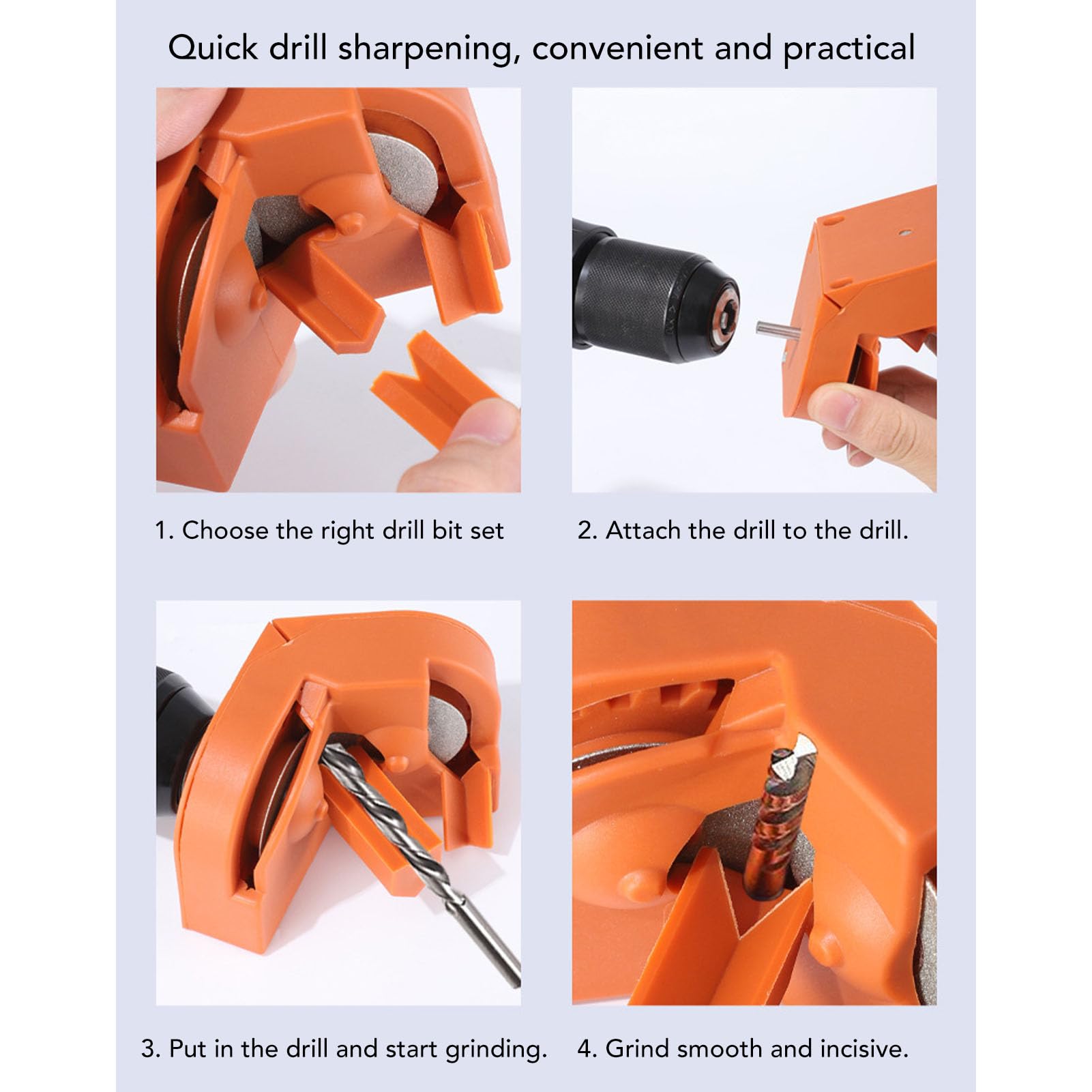 Affilatrice per punte da trapano, affilatrice multiuso per tutte le punte, affilatura rapida in 5 secondi, utensile per affilatura portatile per punte da trapano con 10 dischi e 3 utensili ausiliari
