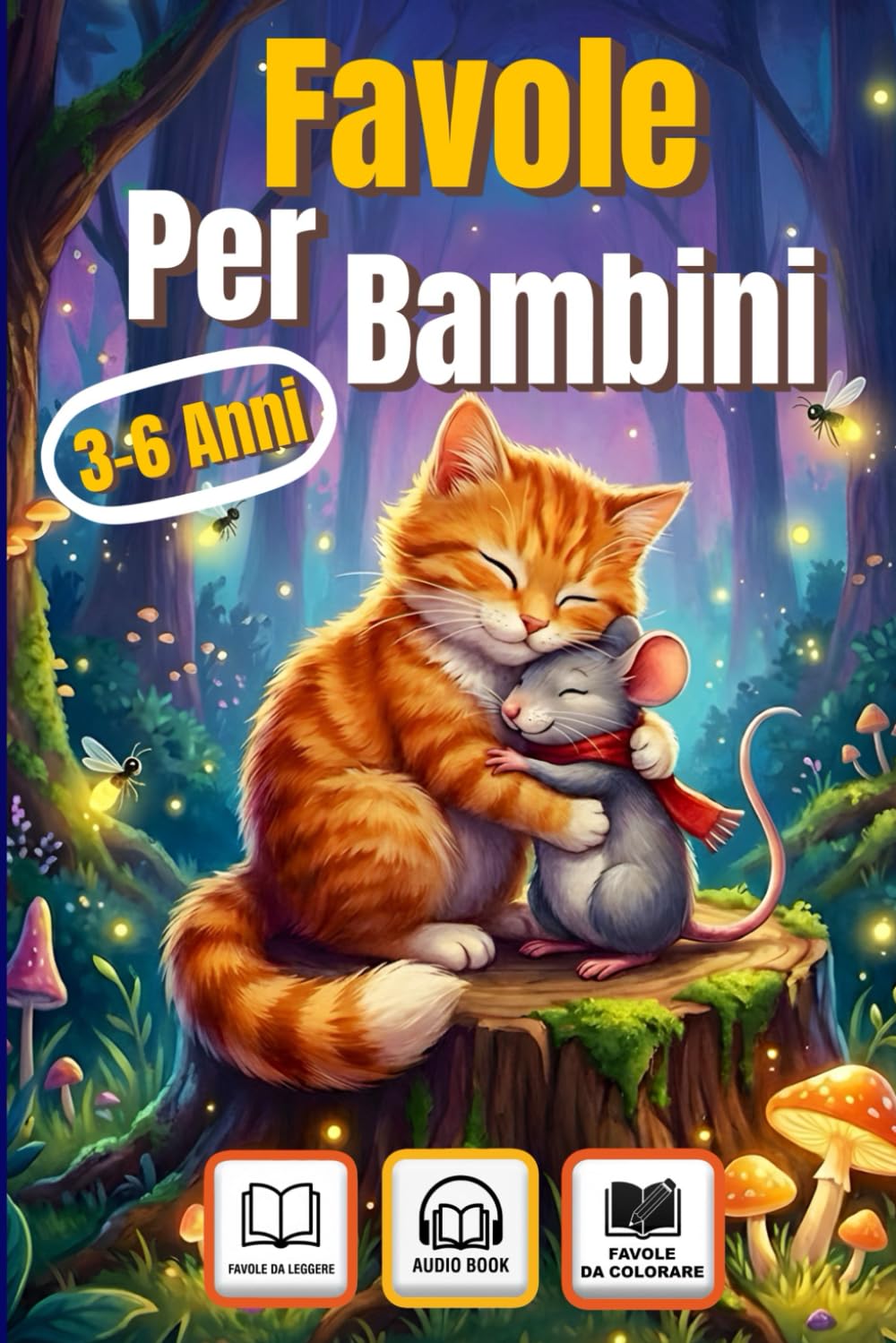 Favole Della Buona Notte 3-6 Anni: Favole per bambini con fiabe e favole moderne da leggere,colorare,ed ascoltare con audio, tutto in un unico libro!