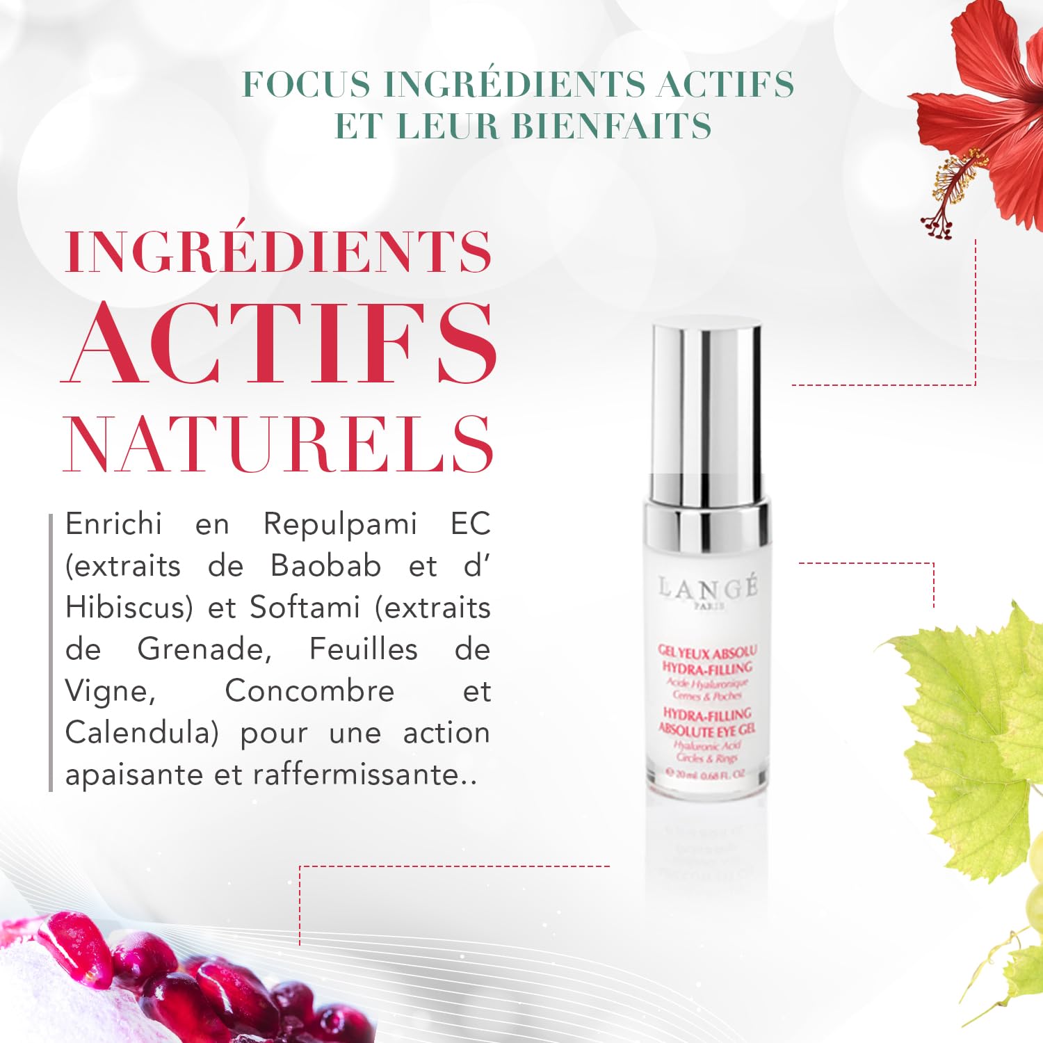 Lange Hydra-Filling Magic Eye Cream - Contorno de ojos nutrido, regenera y calma - Proporciona elasticidad y firmeza a la piel - Protege la piel contra efectos nocivos - Fórmula de ácido hialurónico