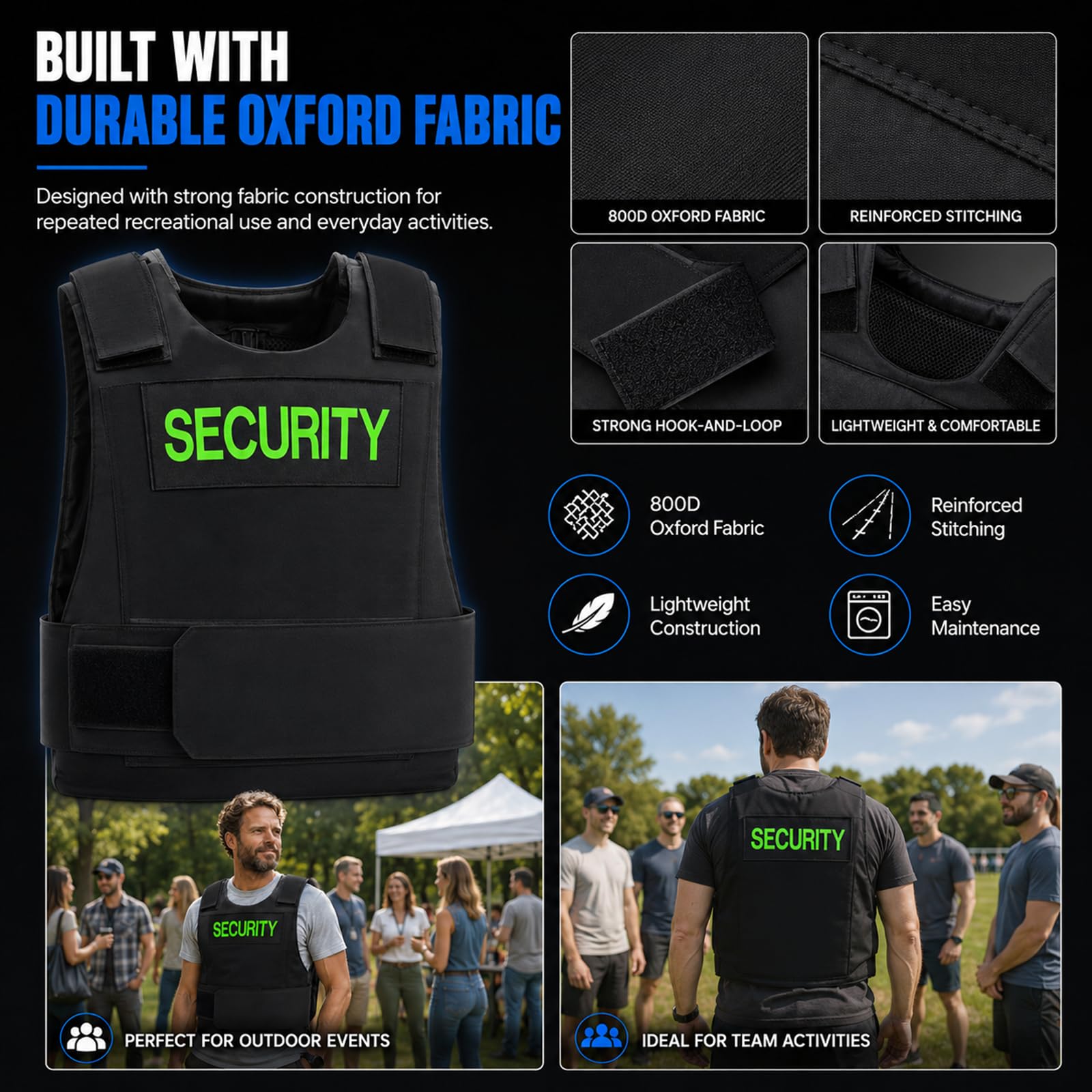 Taeku Chaleco de Entrenamiento al Aire Libre, Chaleco de Seguridad Ligero Ajustable para Airsoft, Paintball, Cosplay y Juegos en Equipo