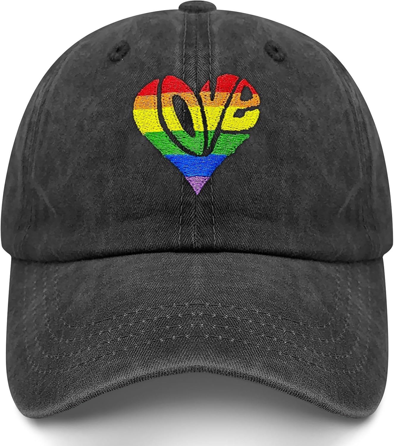 Rainbow Pride Hat LGBTQ+ Embroidered Love, Baseball Cap, Mesh Trucker Hat, Bucket Hat Accessories for Men Women