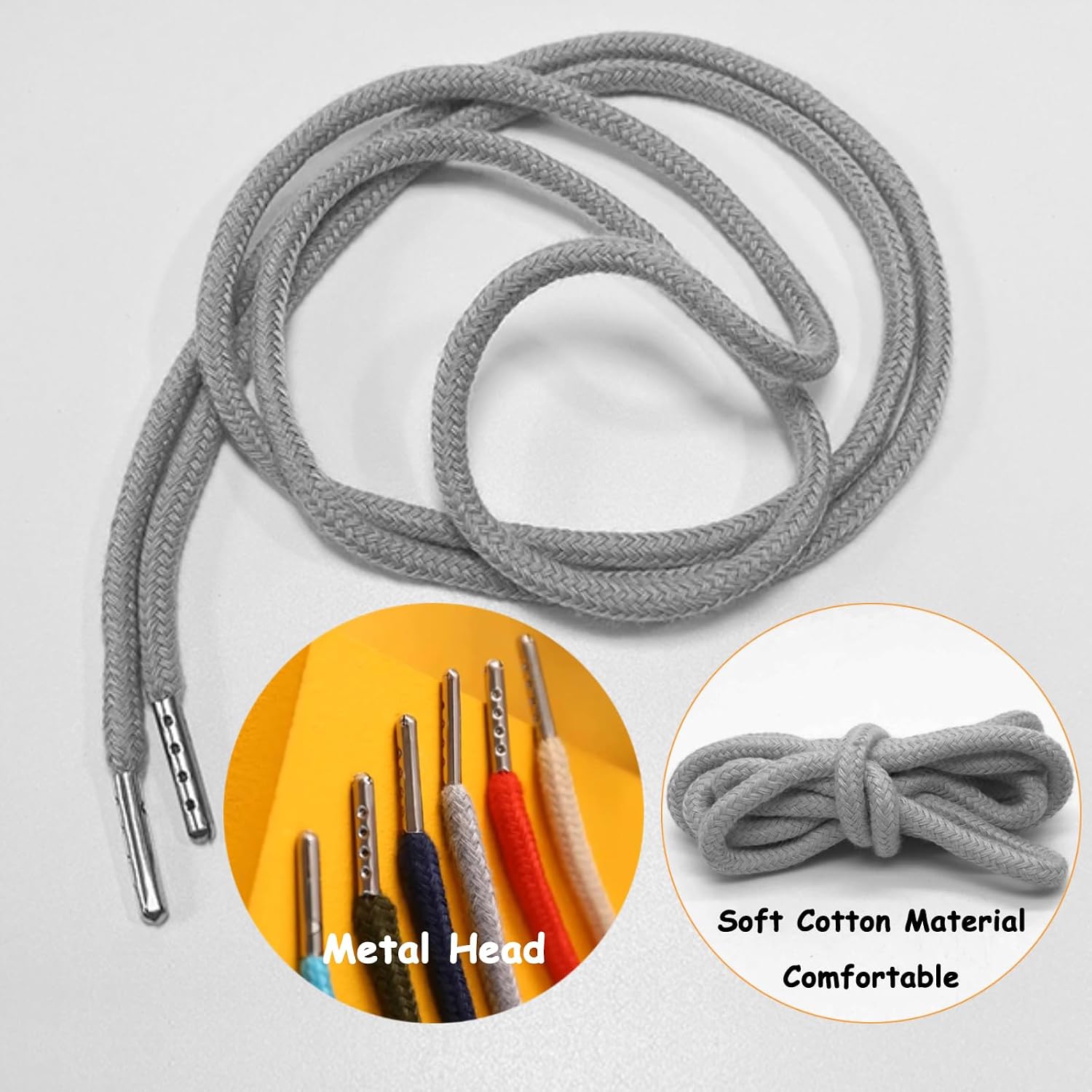 12 Pcs 66 Inches XL Drawstring Cords Replacement Extra Long Hoodie Strings with 2 Pcs Metal Easy Threader Tool for Hoodies Shorts Sweatpants Jackets Pants Trunks Coats
