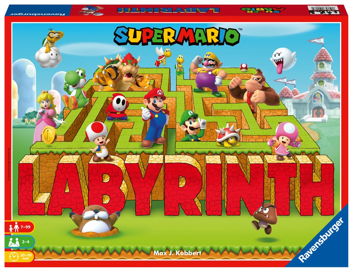 Ravensburger - Labirinto Super Mario | Gioco Da Tavola Per Tutta La Famiglia | Giochi Bambini 7 Anni O Più | 2-4 Giocatori | Giochi Di Societa Edizione In Italiano