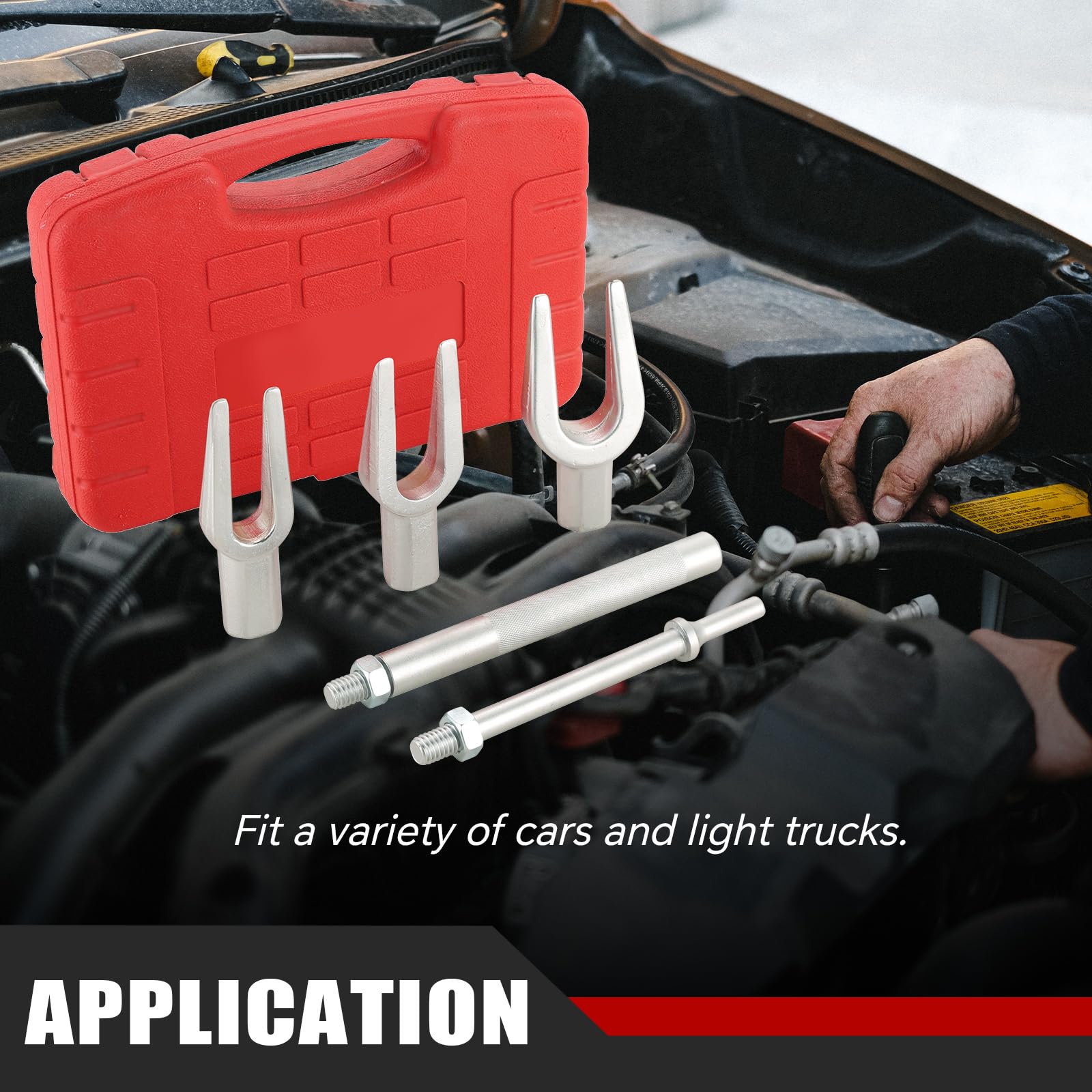 ATPEAM Set di 5 pezzi separatori per giunti sferici | Set di attrezzi per la rimozione del tirante | 1-1/8", 15/16", 11/16", per auto e furgoni leggeri