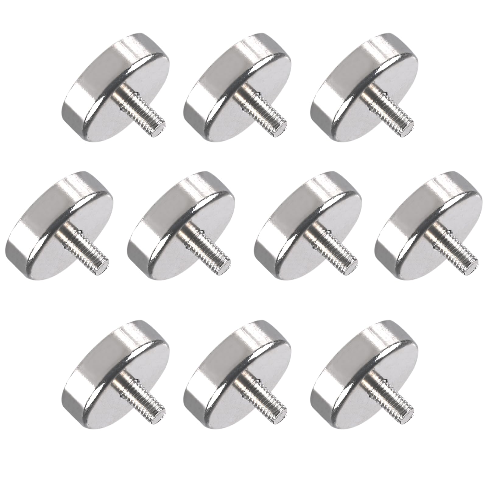 WIYETY 10 Pieces Neodymium Magnets: Threaded M5 Threaded Stud 25mm Pot Magnet with 24kg Traction, Small Magnets for Screws Loop or Hook, Round Neodymium Magnets with Thread