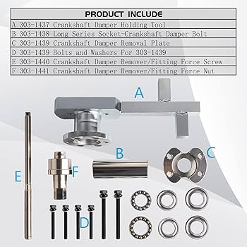DAWNROAD Crankshaft Pulley Removal Install Tool, Crankshaft Damper