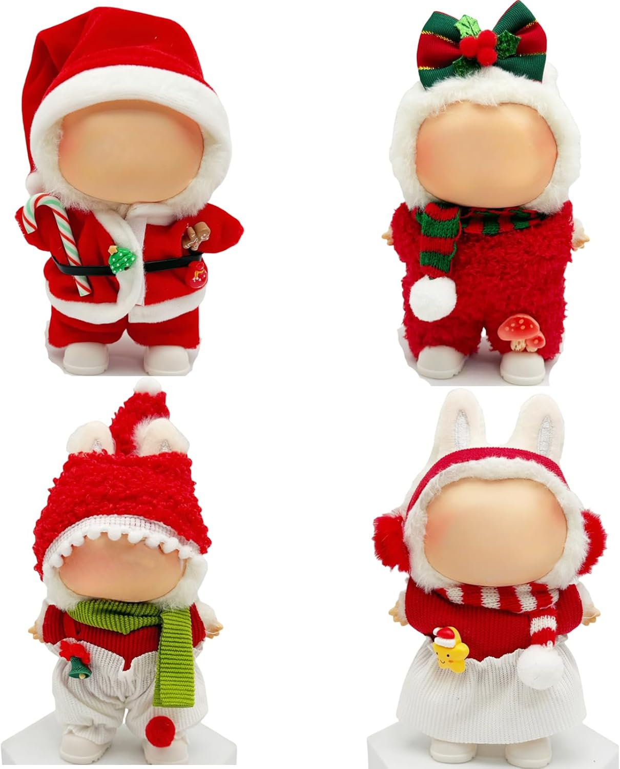 Doll Outfit Clothes Set for 17cm Dolls, Premium Fashion Hat Overalls Sweater Bag Dress Jumpsuit for Dolls Accessories (NO Doll) (4 Set Bundle)