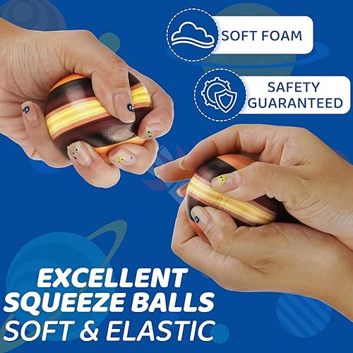 Miniatura 2 de 10 mini bolas de espuma de poliuretano, bolas de estrés del sistema solar para niños y adultos, planetas para aliviar el estrés, juguete educativo