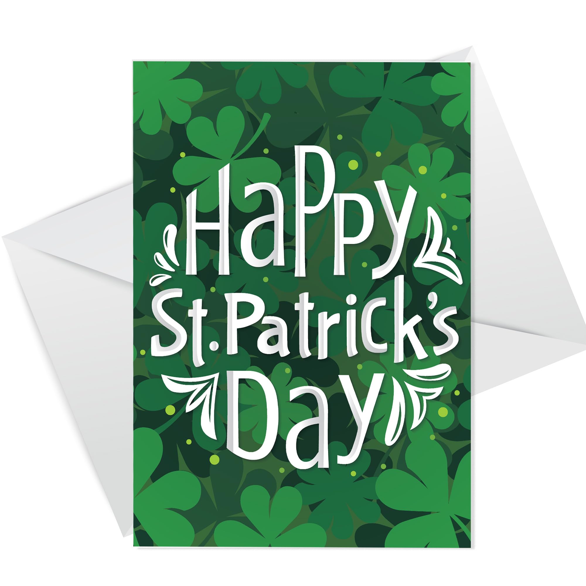 RED OCEAN Happy St Patricks Day Card - St. Patrick's Day Greetings Card - A6 Card With White Envelope - Happy St Patrick's Day Card For Friends, Family, Partner, Grandparents, Neighbours