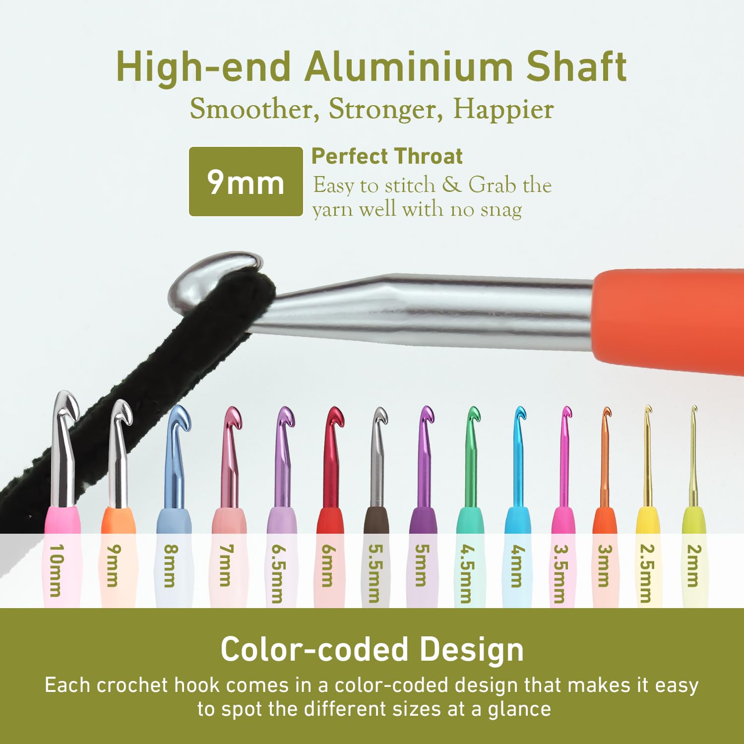 Amazon.com: 9mm Crochet Hook, Super Smooth 9 mm Ergonomic Crochet