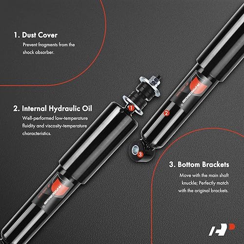 Miniatura 3 de A-Premium Par delantero (2) Amortiguadores compatibles con Chevrolet LUV 1980-1982 y Datsun 720 1981-1982 y Nissan Frontier 1998-2001, Pickup