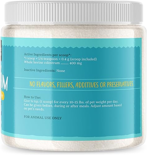 Miniatura 2 de Raw Paws Calostro bovino para mascotas para perros para alergias y apoyo inmunológico (5 onzas) - Fabricado en Estados Unidos - Calostro para gatos