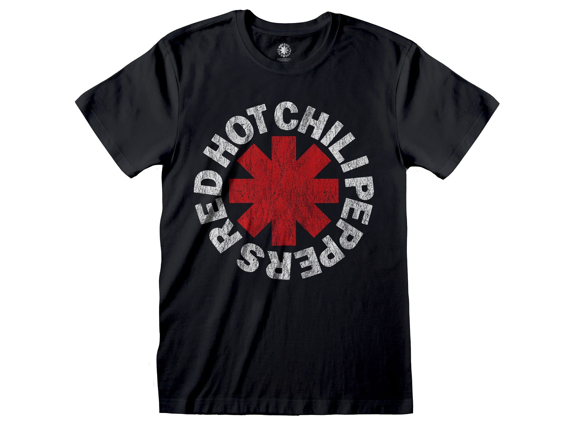Red Hot Chili Peppers T-Shirt Logo Rock Music Officiel Noir Coton Unisexe Adulte Garçon