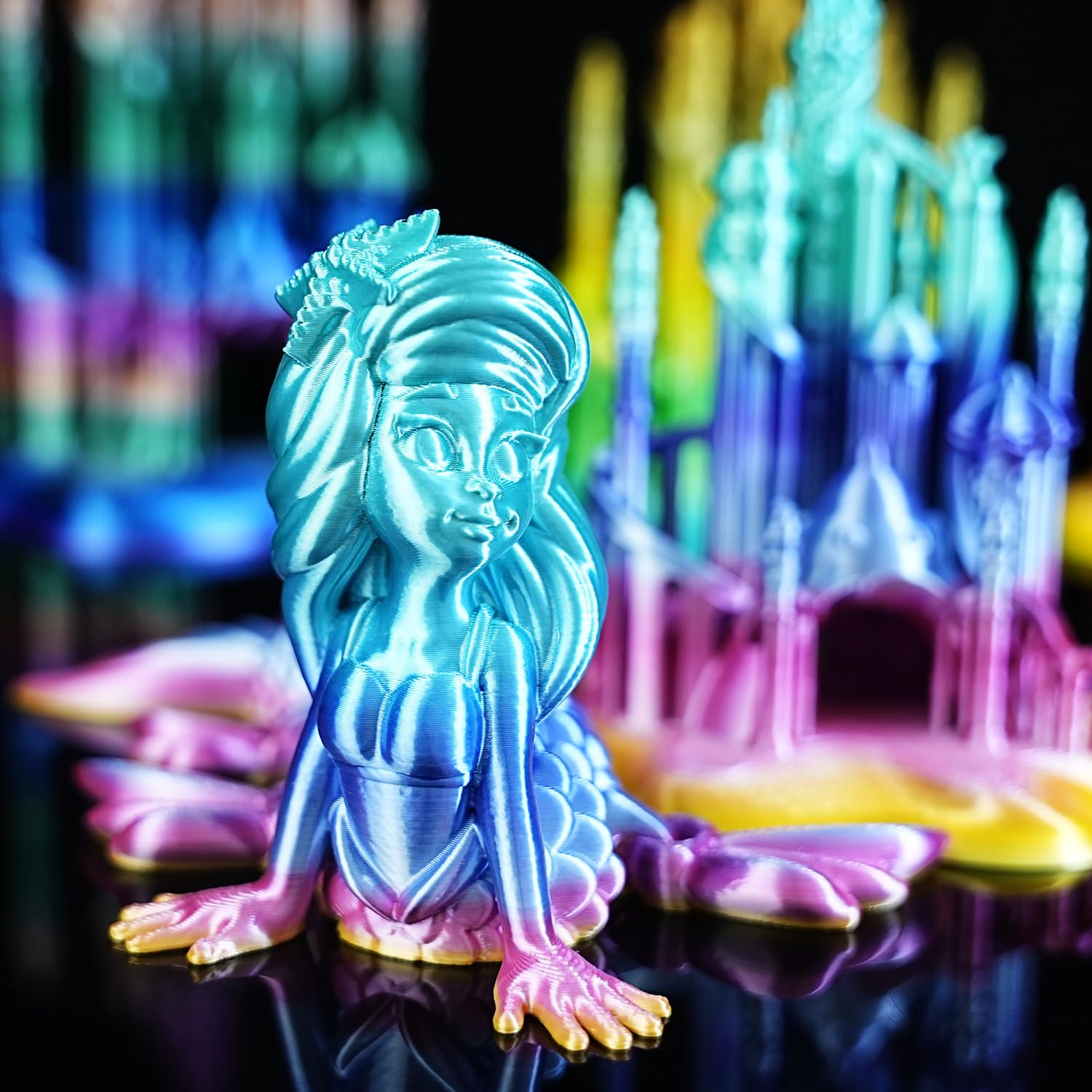 Gratkit Seda Filamento de Impresora 3D, PLA Silk Rainbow Caramelos, 1kg