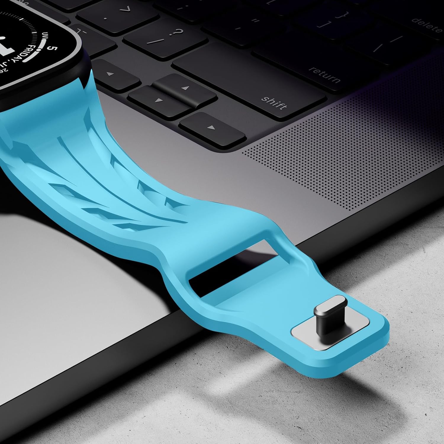 Sports Silicone Band Compatible with Apple Watch Ultra 3/2/1 49mm Bands for Men,Luxury Supercar Rubber Strap for iWatch Series 11/10 46mm, 9/8/7 45mm, SE2/SE 6/5/4 44mm, 3/2/1 42mm - Image 4