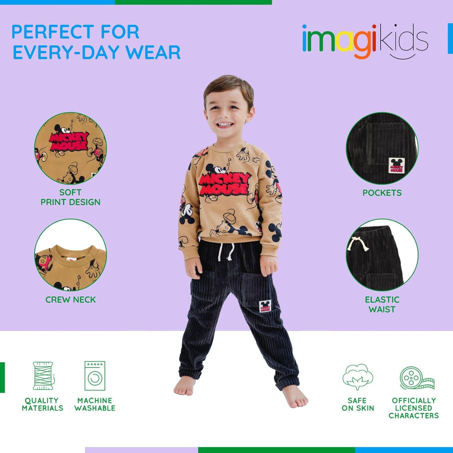 Disney Winnie the Pooh Mickey Mouse Fleece Sweatshirt and Pants Outfit Set Newborn to Toddler Sizes (Newborn - 5T) - Image 6