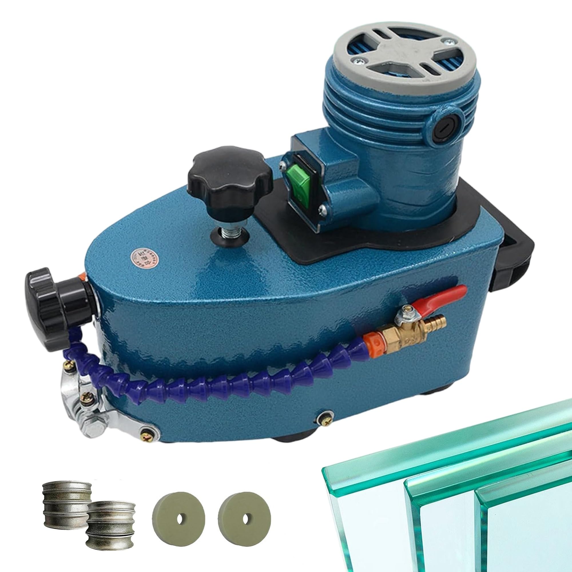 800W polerka krawędzi szkła, ręczna szlifierka do krawędzi szkła, 8000 rpm, Proste, okrągłe, sprzęt do polerowania krawędzi szkła, do szkła, akrylu(Blue-10pc)