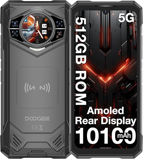 DOOGEE S200 X (2025) 5G Rugged Phone,32GB+512GB/TF 2TB, Android 14 Rugged Cell Phone with 1.32" Amoled Screen,10100mAh/33W,100MP+20MP+20MP Rugged Smartphone,6.72" FHD/120Hz,Waterproof Phone,NFC/OTG