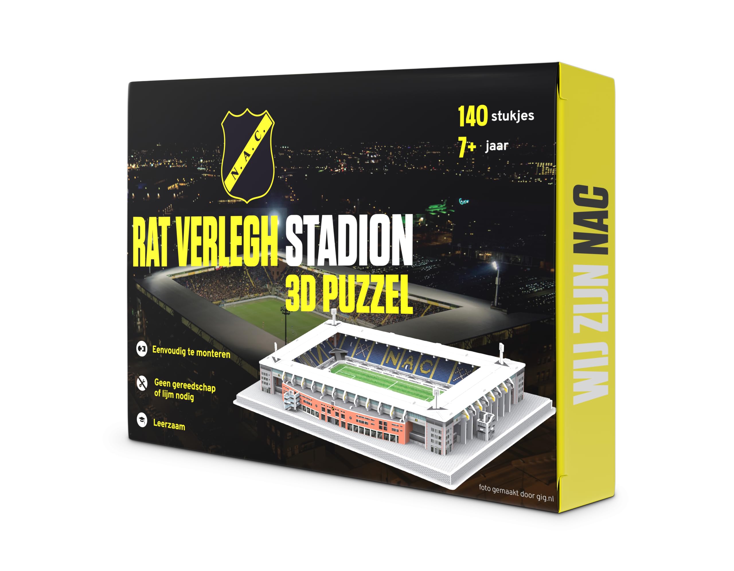 Pro-Lion 3D Puzzle of Rat Verlegh Stadium - 140 Pieces | Thuishaven van NAC Breda| Eredivisie Gechenk vanaf Age 7