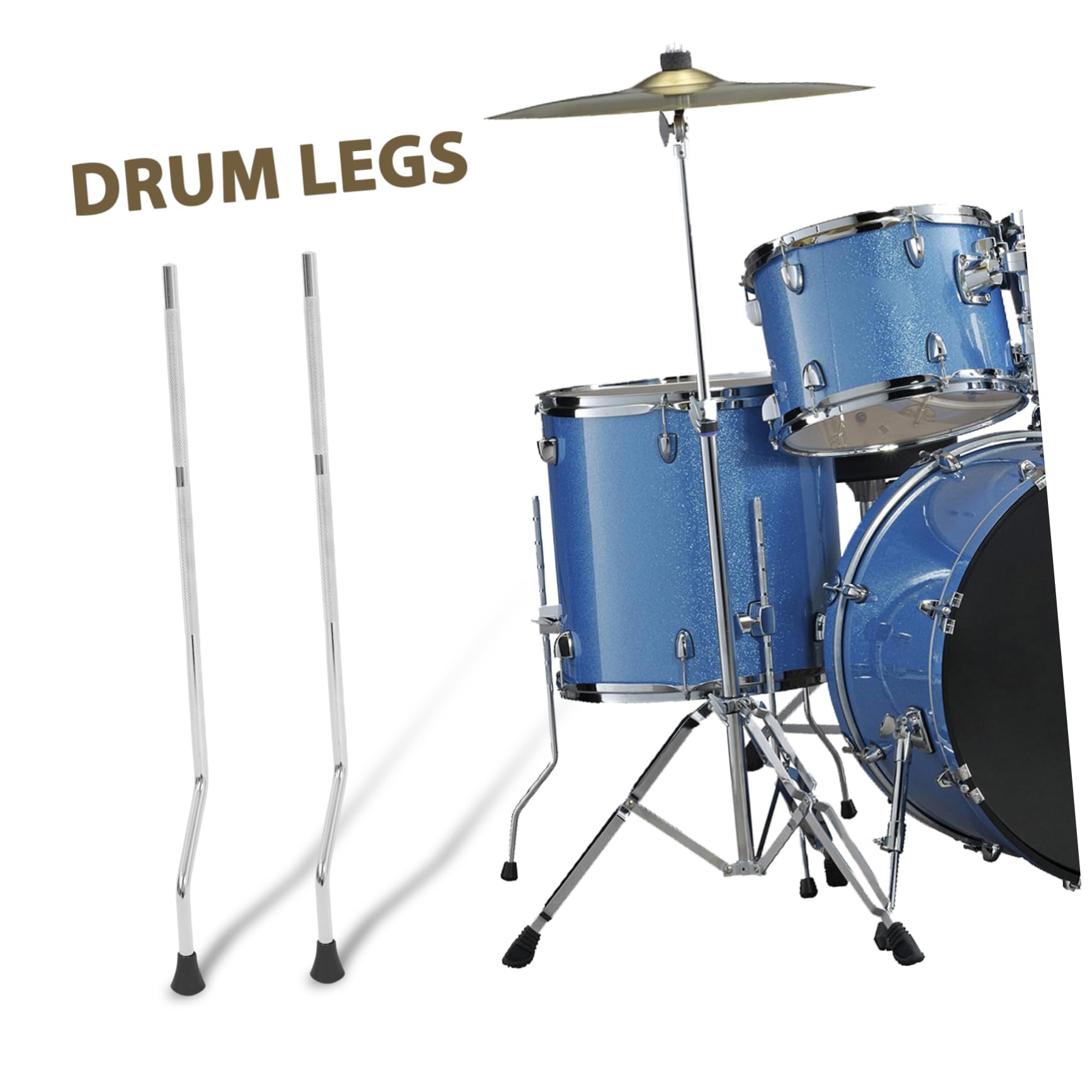 Pieds de Tom Basse en Métal Argenté, Lot de 3, Antidérapants