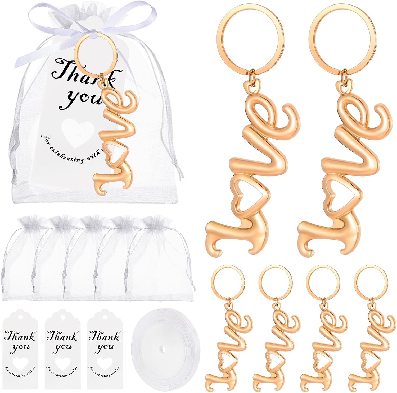 24PCS Golden Love Bottle Openers for Wedding Favors Bridal Shower Favors,Gifts,Decorations or souvenirs for Guests