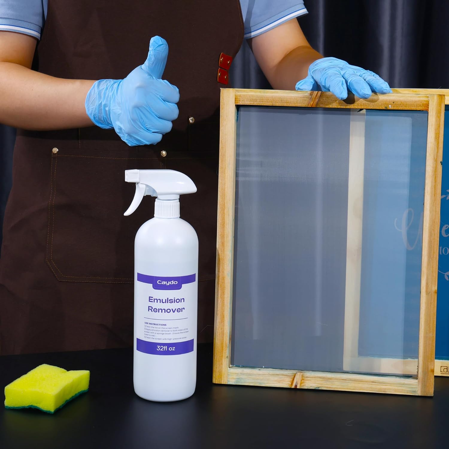 Caydo 32oz Screen Printing Emulsion Remover, Large Capacity Diazo Photo Emulsion Cleaner for Silk Screens and Stencil Remover
