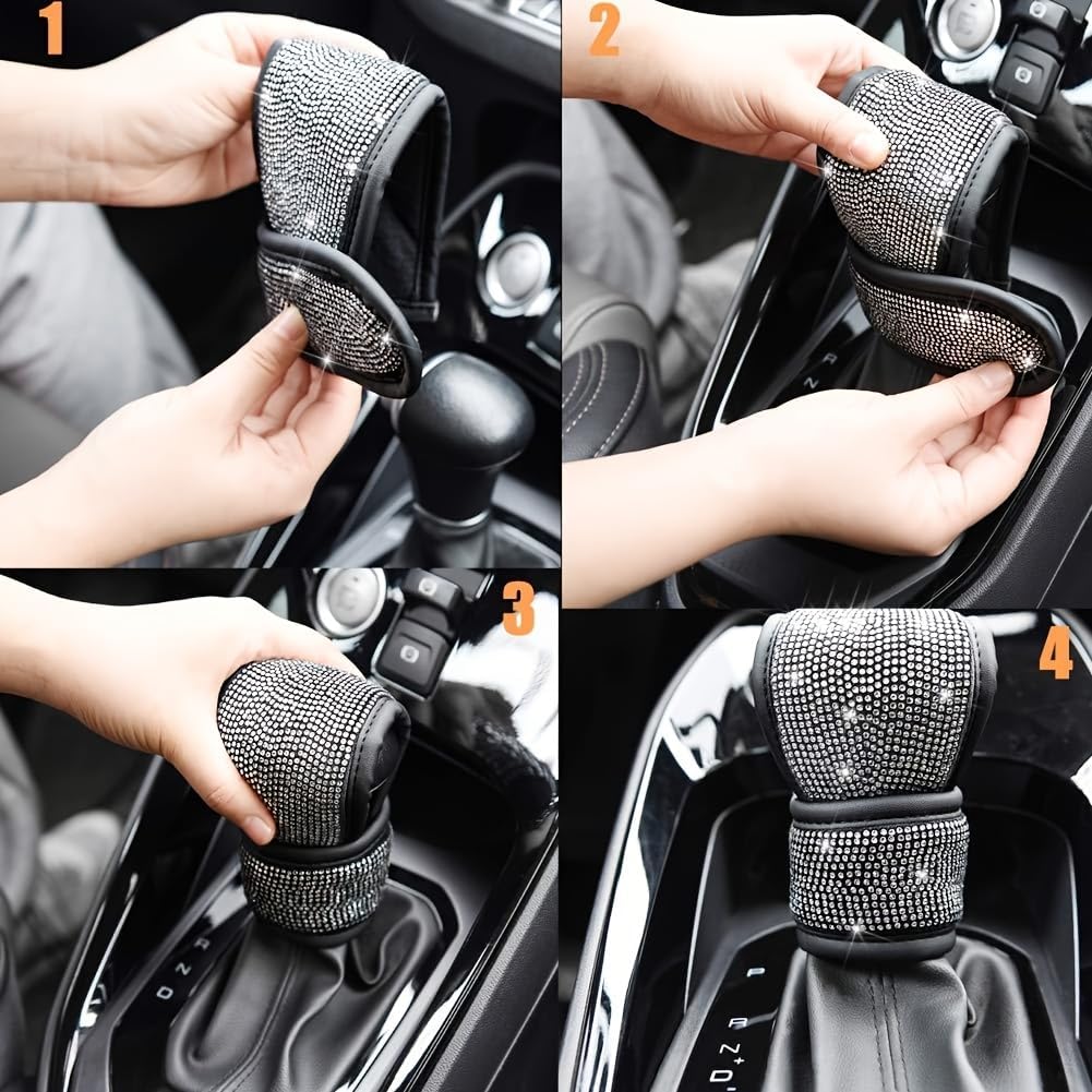 Artificial Diamond, Shiny high-end, Gear Protection Cover, Luxury Stitching, Unisex