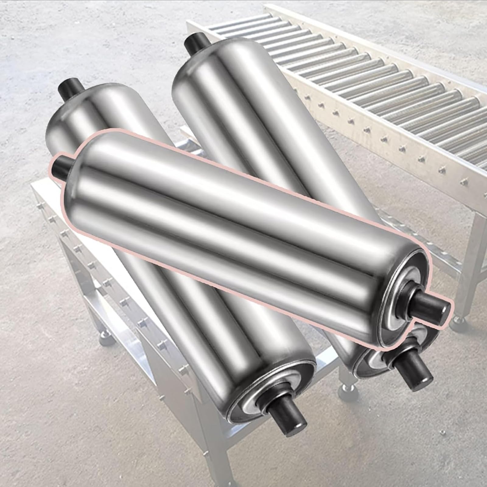 Rodillos transportadores de acero inoxidable mecanizado con precisión de 60mm