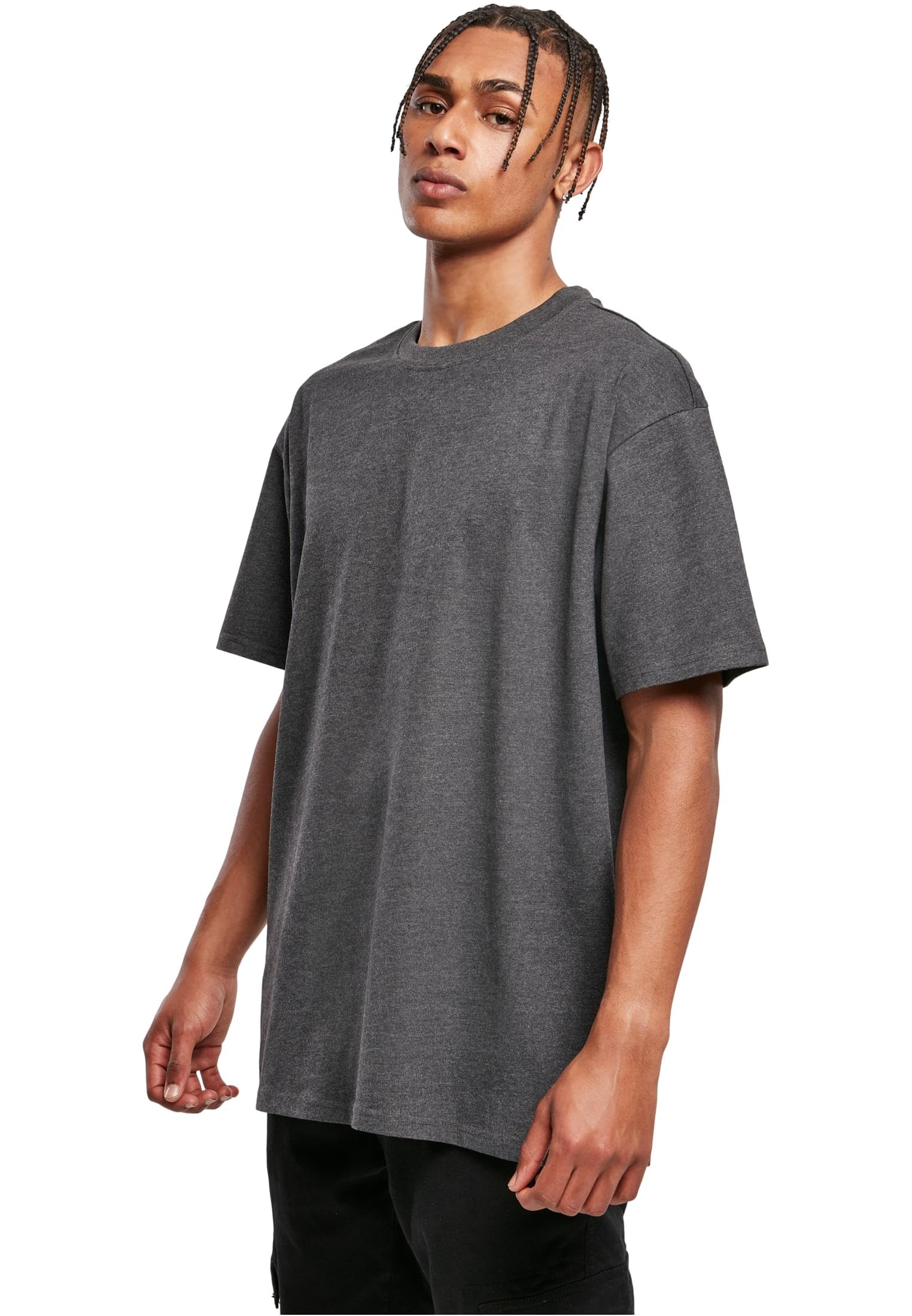 Build Your Brand Men's BY102-Heavy Oversize Tee Heavy, Charcoal, 5XL